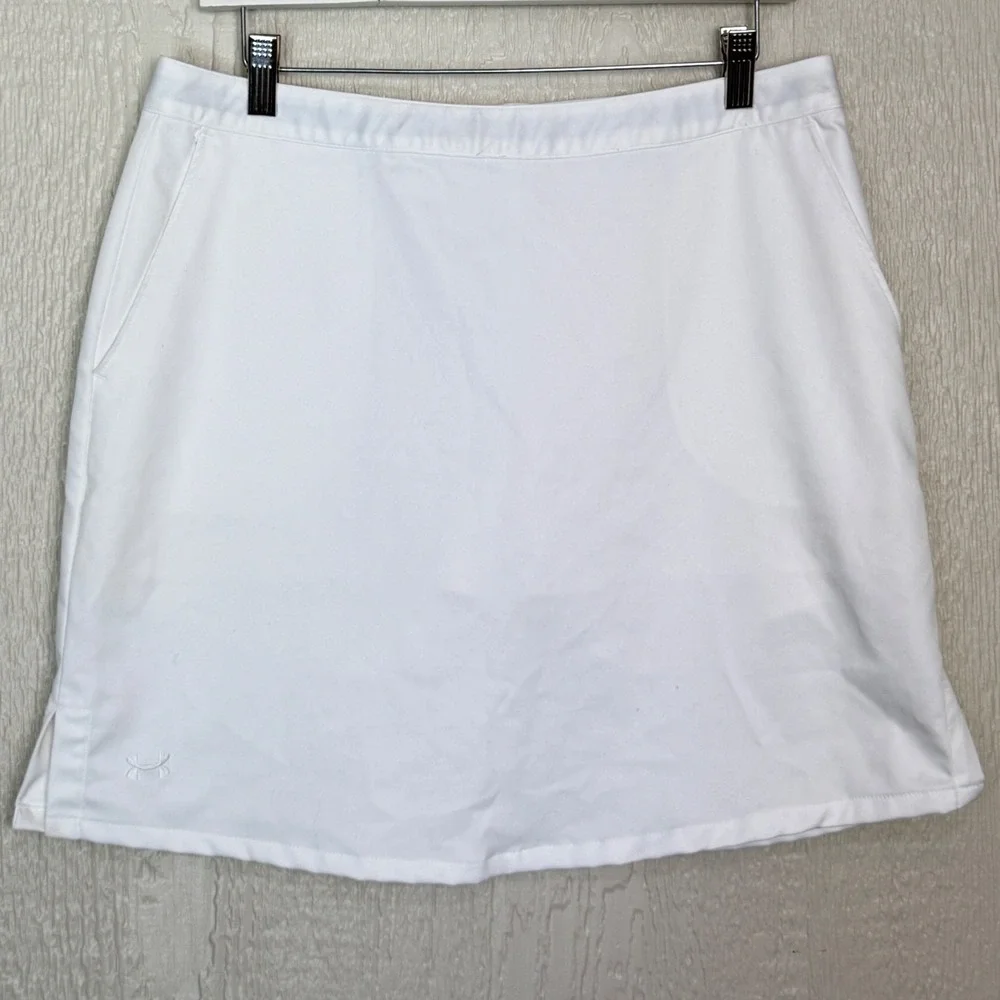 Under Armour Womens White Performance Golf Skort Size 8 Activewear Skirt